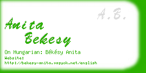 anita bekesy business card