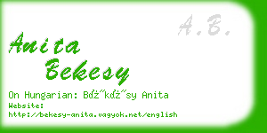 anita bekesy business card